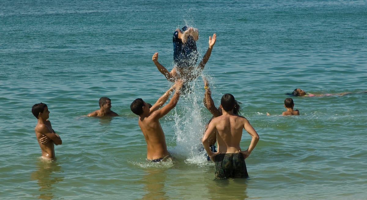 Beach antics just outside of Havana