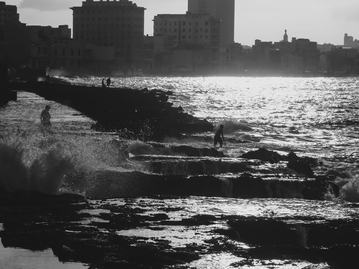 Kids playing on the Malecon in Havana